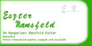 eszter mansfeld business card